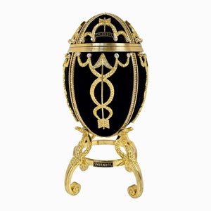 Faberge Egg - Smirnoff - ca. 3.5kgs - Black velvet and crystal inlay on gold colored framework - Ice bucket / Cooler