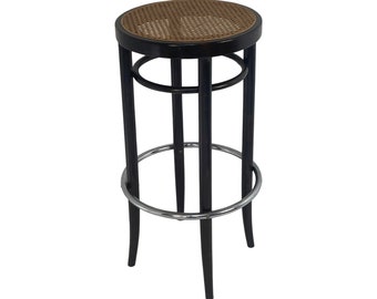 Thonet (Original, estampillé) - No 204 RH - Tabouret de bar vintage avec siège en sangle - Très bon état, vers 1970