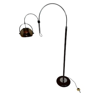 Dijkstra - Modèle rare - Design Space Age / MCM Lampadaire à deux arcs - Acrylique fumé