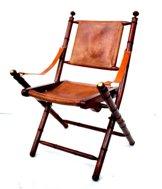 Officers Chair Wood And Leather Upholstery Military Officers Chair Wood And Leather, Bridle Leather Campaign Chair