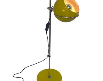 Gepo - Space Age Design / MCM Floor lamp - Eyeball - Yellow base and shade, chrome upright - Restored