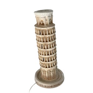 Vintage - Ceramic - Table lamp in the shape of the leaning tower of Pisa - Ca. 1980’s