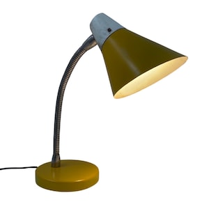 Vintage - Lampada da tavolo/scrivania - originale - Gialla e bianca - Collo di cigno