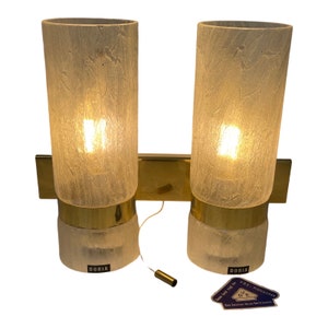 Doria Leuchten - Vintage / New Old Stock - Sconce / Wall mounted lamp with original shade - Brass base - Germany, ca. 1970&#39;s