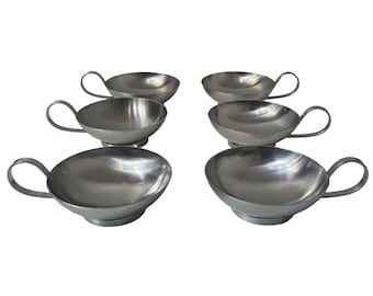 Alessi - Midcentury Modern - Ice cream / sherbet dish with handle - Stainless steel - Multiple in stock, price is per piece - Very rare!