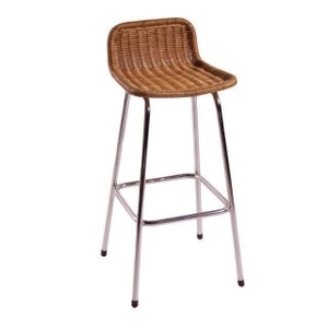 Dirk van Sliedrecht - Rohe Noordwolde - Bar stool with wicker / rattan seat - In great condition, multiple in stock