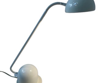 Table lamp - 1980's - Hustadt Leuchten - White - Adjustable gooseneck
