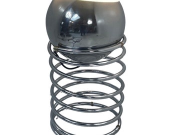 Gepo - Space Age Design / MCM Floor lamp - Globe mounted on a spiral base - Full chrome