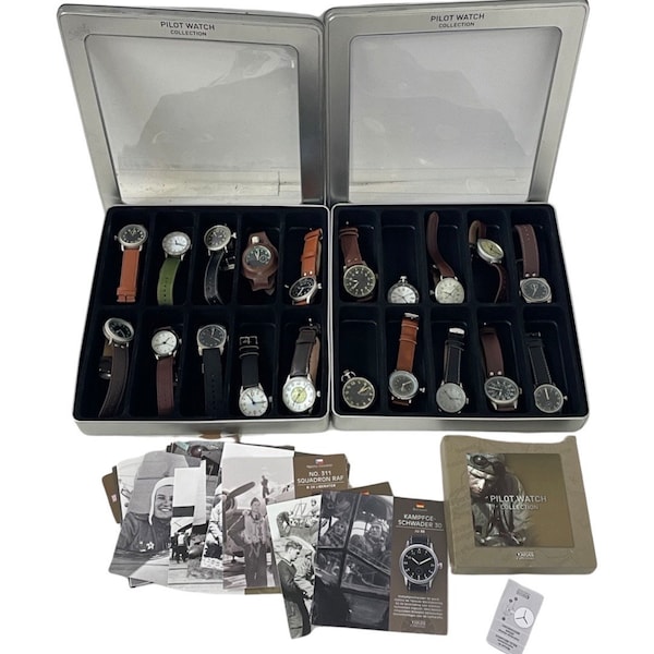 WWII - Collection of 20 watches - Including all paperwork and display cases - New - Atlas collection