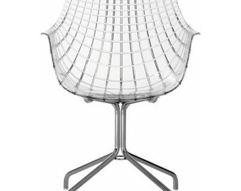 Christophe Pillet - Driade - Meridiana - Silla de diseño de plástico duro con base de cuatro patas - Transparente