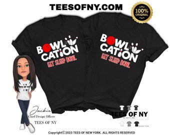 BOWLCATION® Couples Vacation Shirt | BOWLING Vacation Shirt |Bowling Shirt for Couples ORIGINAL Design by Tees of New York