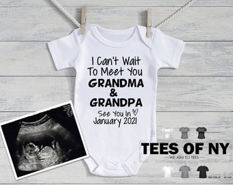 Grandma Grandpa Baby Announcement Grandma Grandpa Pregnancy Announcement, Birth Announcement Onesie Pregnancy Reveal, New Grandparents