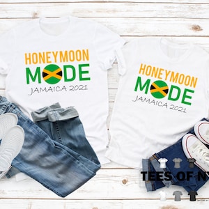 Honeymoon Mode Jamaica Vacation Unisex T-Shirt. Honeymoon T-Shirts, Wedding Gift, Couples Gift, Bridal Gift, Best Seller