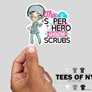Colorful Nurse Scrubs Vinyl Sticker, Nurse Sticker, Best Friend Gift, Laptop Sticker