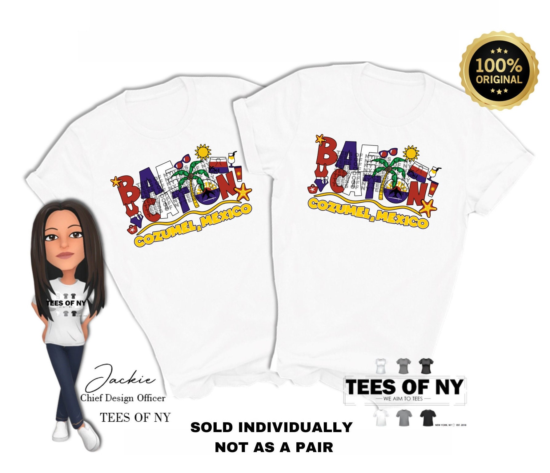 BAECATION® Cozumel, Mexico Couples Vacation Shirt | Baecation Shirt |Vacation Shirt for Couples ORIGINAL by Tees of New York Best Seller