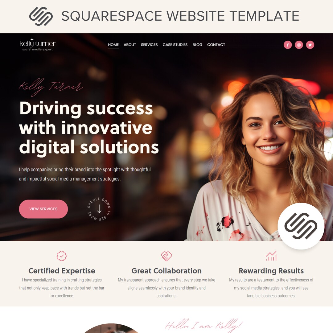 Squarespace Template Marketing Agency Squarespace Website Template