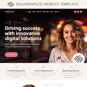 Squarespace Template Marketing Agency Squarespace Website Template Social Media Manager Sales Page Virtual Assistant Squarespace Theme 71