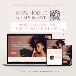 Squarespace-webbmall Skönhetssalong Squarespace för hudterapeut Rosa flersidig webbplats bild 7