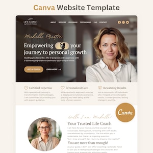 Therapeut Canva Website Template Coaching Template Boho Life Coach Website Bearbeitbar Eine Seite
