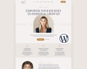 Life Coach Wordpress Theme Therapist Full Website Coaching Wordpress Template Editable Word Press Blog