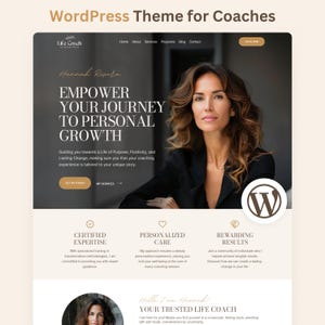 Life Coach Wordpress Theme Coaching Full Website Therapist Wordpress Template Editable Word Press Blog