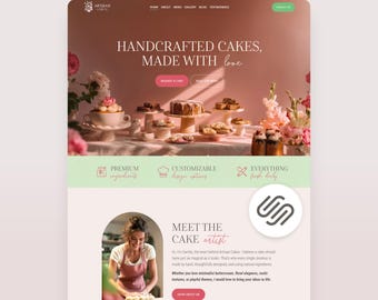Cake Artist Squarespace Website Template Baker Squarespace 71 Sales Page Pink Square Space Site