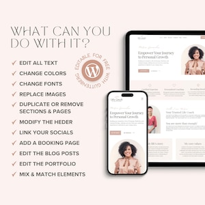 Coaching Wordpress-tema Terapeut Komplett webbplats Livscoach Wordpress-mall Redigerbar Wordpress-blogg bild 6