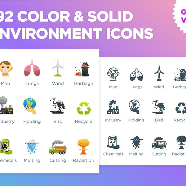 Environment Icons Earth Web Icons Recycling Vector Icons Pollution Global Warming Stickers Icon Pack Recycling SVG Clipart Icons Clip Art
