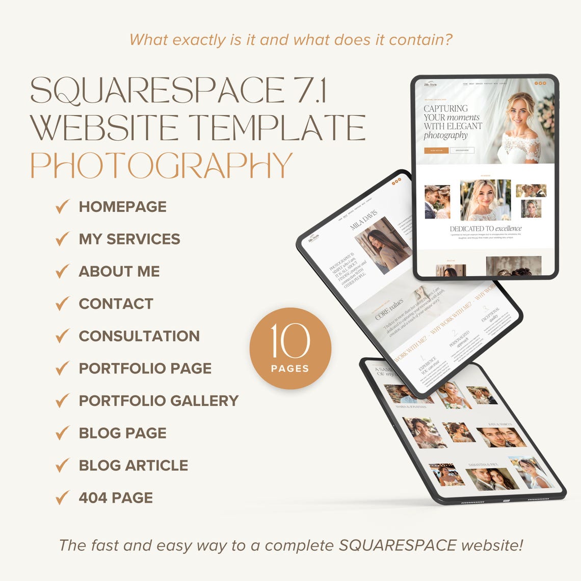 Wedding Photography Website Squarespace Template for Photographers Boho