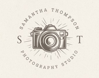 Photography Logo Design Instant Download Watermark for Photographer Premade Logo Template Camera Custom Logo Vector Hand Drawn Logo Boho