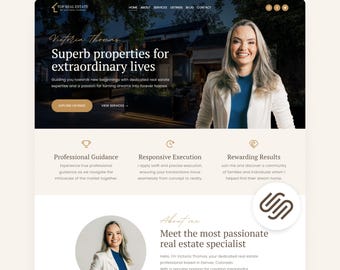 Real Estate Squarespace Template Realtor Squarespace 71 Sales Page Agent Portfolio Square Space Blog