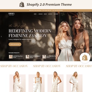 Shopify Theme Clothing Shopify Template Done for You Shopify Website Template Luxury Boutique Website Fashion Shopify Ecommerce Website Boho