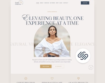 Beauty Salon Squarespace Website Template Medspa Landing Page Luxury Web Site Squarespace 71 Esthetician