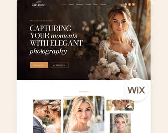 Wedding Photography Wix Website Template for Photographer Wix Portfolio Web Site Boho Landing Page