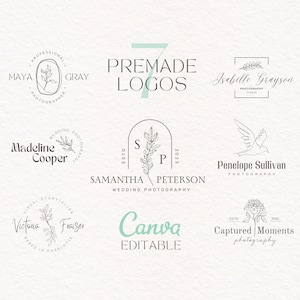 7 Botanical Photography Logo Designs: Editable Canva Templates