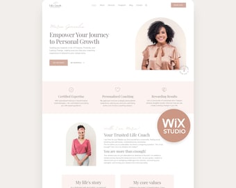 New Wix Studio Template Coaching Wix Website for Life Coach Pink Therapist Web Site