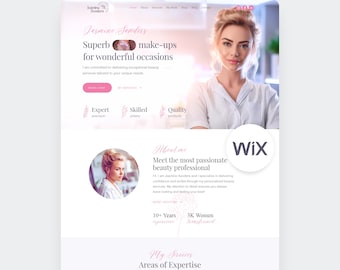 Kosmetikerin Wix Template Beauty Salon Wix Website Skincare Verkaufsseite Pink Website Medspa