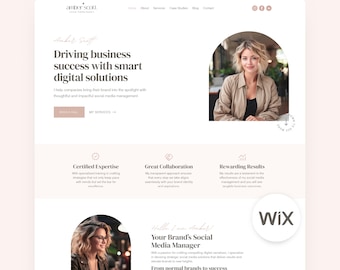 Wix Website Template Social Media Website Marketing Agency Sales Page Virtual Assistant Portfolio Site
