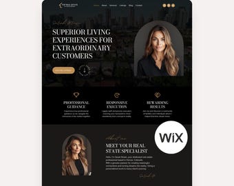 Realtor Wix Website Template Real Estate Website Agent Portfolio Boho Landing Page