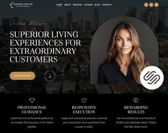Real Estate Squarespace Template Realtor Squarespace Website Template Sales Page Template Squarespace Theme Square Space Template 71 Blog