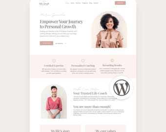 Coaching Wordpress Theme Therapist Full Website Life Coach Wordpress Template Editable Word Press Blog