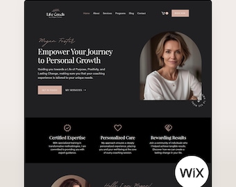 Wix Template Coaching Wix Full Website for Coaches Life Coach Dark Therapist Web Site
