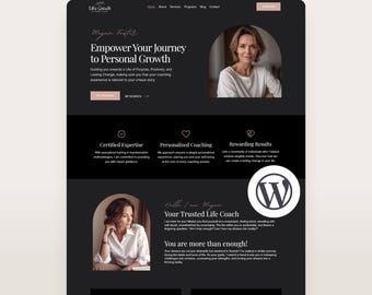 Therapist Wordpress Theme Coaching Full Website Life Coach Wordpress Template Editable Word Press Blog