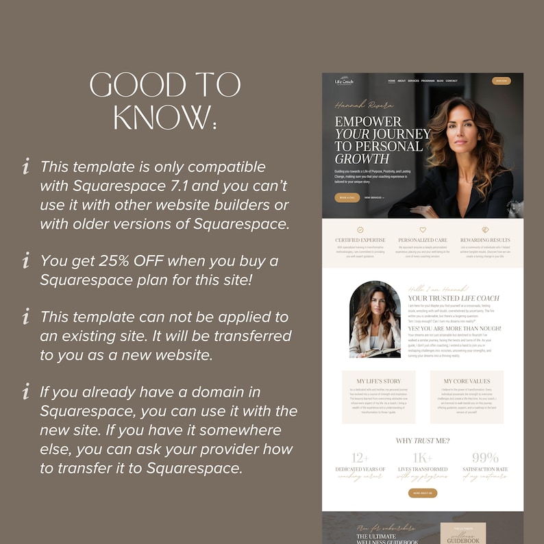 Coaching Squarespace Website Template Life Coach Squarespace 71 Sales Page Boho Square Space Site image 10