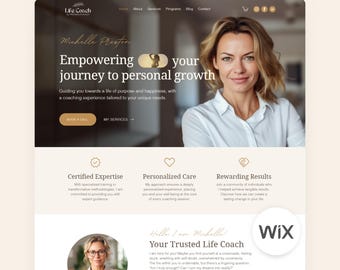 Therapist Wix Website Template for Life Coach Wix Multi Page Coaching Web Site Boho