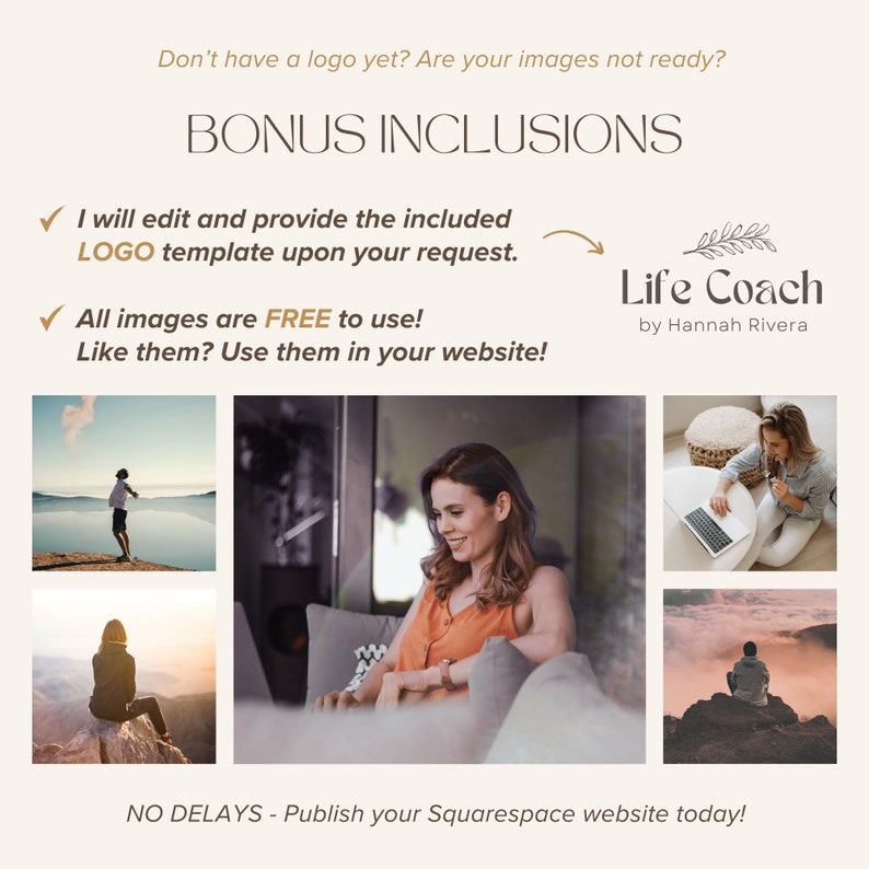 Coaching Squarespace Website Template Life Coach Squarespace 71 Sales Page Boho Square Space Site image 8
