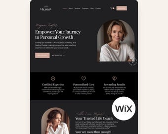 Wix Template Coaching Wix Full Website for Coaches Life Coach Dark Therapist Web Site