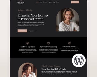 Tema de WordPress para terapeutas, coaching, sitio web completo, plantilla de WordPress para coach de vida, blog editable de WordPress