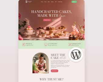 Cake Artist Wordpress Theme Baker Full Website Bakery Wordpress Template Confectionery Word Press Blog