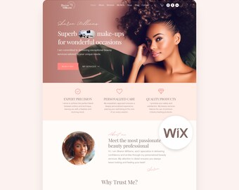Schönheitssalon Wix Vorlage Kosmetikerin Wix Volle Website Skincare Pink Website Medspa Bearbeitbar